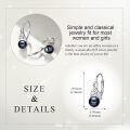 wholesale 925 Sterling Silver Black Pearl Celtic Knot Leverback Hoop Earrings for Women-0-4