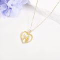 wholesale 14K Solid Heart Family Pendant Necklace for Mom Grandmother's Day Gift-0-1