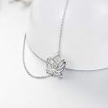 wholesale 925 Sterling Silver Om Lotus Sideways Necklace w/ New Beginnings Insp.Quote Greeting Card for Her-0-1