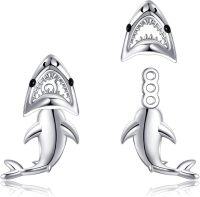 wholesale 925 Sterling Silver Shark Stud Earrings for Women - Oceanic  Idea-shark