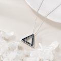 wholesale 925 Sterling Silver Abalone Shell Triangular Pendant Necklaces for Women's Fashion s-0-2