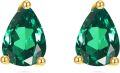 wholesale 14K Gold Emerald Pear-Shaped Stud Earrings for Women - Birthday & Christmas Gifts-0-0