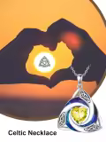 TOUPOP Sterling Silver Crystal Celtic Birthstone Trinity Knot Pendant Necklace-0-4