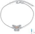 wholesale 925 Sterling Silver Butterfly Heart Charm Memorial Bracelet with Funnel and Screwdriver Tool Set-0-0