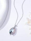 wholesale 925 Sterling Silver Cat Family Pendant Necklace with Blue Stone and Cubic Zirconia for Women's Gift-0-4