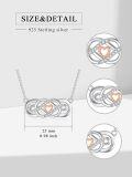 wholesale 14K White Gold Heart-Shaped Pendant with Diamonds and 14K Rose Gold Accents Necklace for Women-0-3