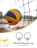 wholesale 925 Sterling Silver Enamel Volleyball Hoop Earrings - Sports  for Women-0-1
