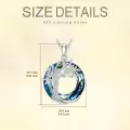 TOUPOP Sterling Silver Blue Crystal Firefly Pendant Necklace-0-4
