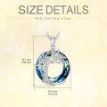 TOUPOP Sterling Silver Blue Crystal Firefly Pendant Necklace-0-4