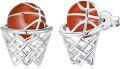 wholesale 925 Sterling Silver Basketball Hoop Stud Earrings for Women Sportswear Accessories Gift Ideas-0-0