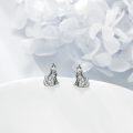 wholesale 925 Sterling Silver Howling Wolf Stud Earrings - Cute Animal Jewelry for Women-0-2