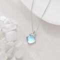 wholesale 925 Sterling Silver Blue Moonstone & Celtic Knot Pendant Necklace-0-4