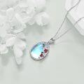 wholesale 925 Sterling Silver Teardrop Opal Ladybug Pendant Necklaces Gifts for Women Girls Mothers' Day Birthdays-0-2