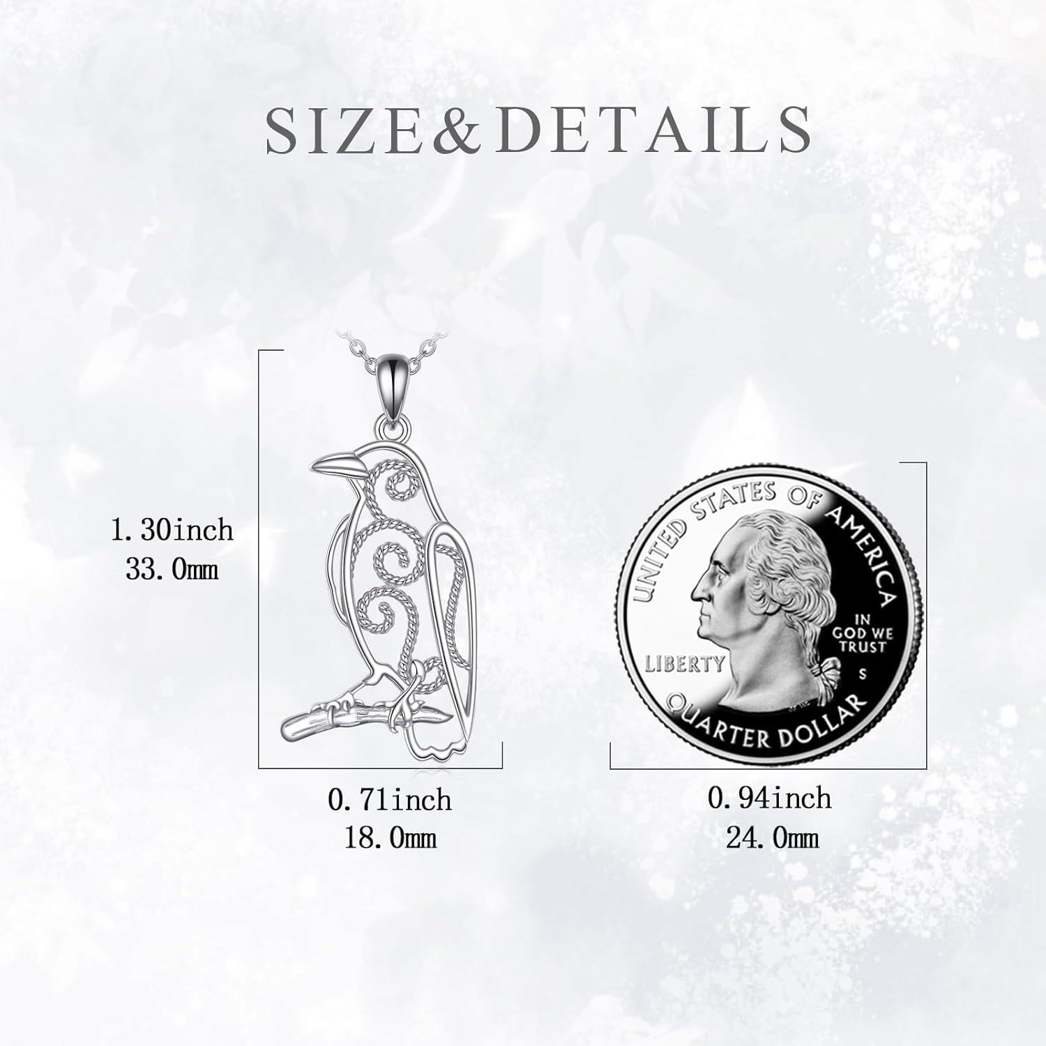 Sterling Silver Bird Filigree Pendant Necklace Dove Cardinal Hummingbird Phoenix Raven Women s Mother s Day Gift-0-5