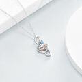 wholesale 925 Sterling Silver Heart-Shaped Blue Crystal I Love You Forever Pendant for Mom - Mothers Day Gifts-0-4
