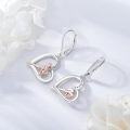 wholesale 925 Sterling Silver Heart-Shaped Dangle Earrings with Gymnast Charm - Perfect Sporty Gifts for Women & Girls-0-1