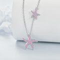 wholesale 925 Sterling Silver Pink CZ Starfish Lariat Necklace - Ocean Beach s for Women-0-1