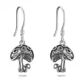 TOUPOP Sterling Silver Mushroom Dangle Drop Earrings-0-0