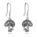 TOUPOP Sterling Silver Mushroom Dangle Drop Earrings-0-0