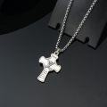wholesale 925 Sterling Silver Football Player Sports Cross Necklace with Philippians 4:13 Pendant for Men-0-3