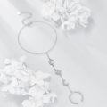 wholesale 925 Sterling Silver Moonstone Flower Circle Chain Adjustable Bracelet-0-4
