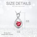 TOUPOP Sterling Silver Ruby Necklace Infinity Love Moon Pendant-0-5