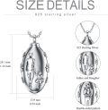 wholesale TOUPOP Two Side Dad Cremation Urn Necklace Daughter Jewelry For Ashes Keepsake Father Cremation Jewelry Urn Necklace Memorial Pendant For Women Girls With Filling Kit -0-3