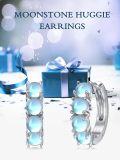 wholesale 925 Sterling Silver Moonstone Cat Claw Huggie Hoop Earrings for Women -0-1