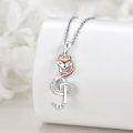 wholesale 925 Sterling Silver Musical Treble Clef Fox Pendant Necklace for Women-0-4