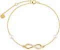 wholesale 14K Gold Infinity Charm Bracelet with Pearls and Cubic Zirconia for Women's Gifts-0-5