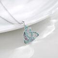 wholesale 925 Sterling Silver Turquoise Celtic Knot Pendant Necklaces for Women and Men-0-2