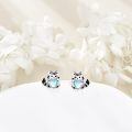 wholesale 925 Sterling Silver Heart-Shaped Moonstone Cat Stud Earrings for Women-0-3