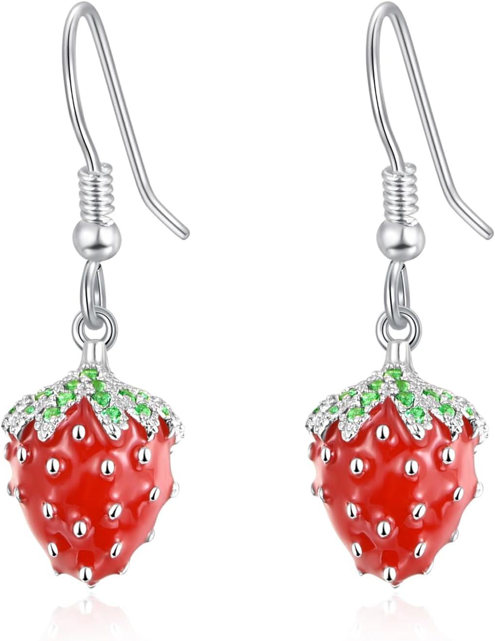 wholesale 925 Sterling Silver Strawberry Drop Earring for Women Gift-0-0