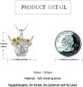 wholesale 925 Sterling Silver Cow Sunflower Pendant Necklace for Women Girls Gifts-0-3