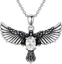 wholesale 925 Sterling Silver Birthstone Eagle Necklace for Women-April