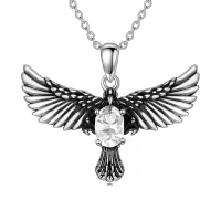 wholesale 925 Sterling Silver Birthstone Eagle Necklace for Women-April