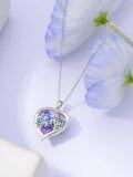 wholesale 925 Sterling Silver Turtle Necklace with Abalone Shell Heart Crystal Pendant Birthday Gift for Women-0-3