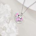 wholesale 925 Sterling Silver Koala Heart Crystal Pendant Necklace-0-4