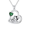 wholesale 925 Sterling Silver Mom Heart Shape Animal Pendant Necklaces for Women Girls Family Love Gift-0-31
