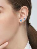 wholesale 925 Sterling Silver Blue Opal CZ Star Ear Climber Earrings for Women Girls -0-3