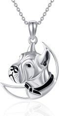 wholesale 925 Sterling Silver Dog Pendant Necklace for Women Girls Mothers Day Gift Animal Charm Jewelry 48cm Chain Length-0-0