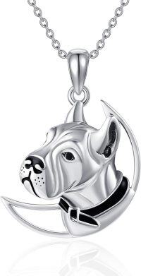 wholesale 925 Sterling Silver Dog Pendant Necklace for Women Girls Mothers Day Gift Animal Charm Jewelry 48cm Chain Length-Bulldog