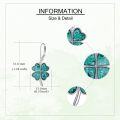 wholesale 925 Sterling Silver Turquoise Four-Leaf Clover Leverback Earrings-0-4