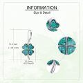 wholesale 925 Sterling Silver Turquoise Four-Leaf Clover Leverback Earrings-0-4