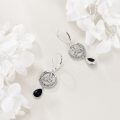 wholesale 925 Sterling Silver Celtic Trinity Knot Drop Earrings With Black Onyx Stones-0-4