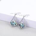 wholesale 925 Sterling Silver Abalone Shell Triangle Mountain Tree Drop Earrings for Women Natural Stone Dangle  Ideas-0-1