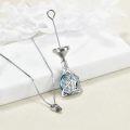 wholesale 925 Sterling Silver Celtic Knot Blue Crystal Cremation Pendant Necklace-0-1