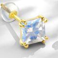wholesale 14k Princess Cut Blue Moonstone Stud Earrings-0-1