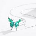 wholesale 925 Sterling Silver Opal Butterfly Necklace for Women Dainty Cute Pendant Jewelry Birthday Christmas Gift for Wife Girlfriend Mom Teen-0-1