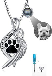 wholesale Sterling Silver Birthstone Infinity Dog Angle Cross Turtle Tree of Life Urn Necklace for Women s Ashes Wings Cremation Jewelry Heart Pendant-Pet Paws-Customized-Pet Paws-Customized